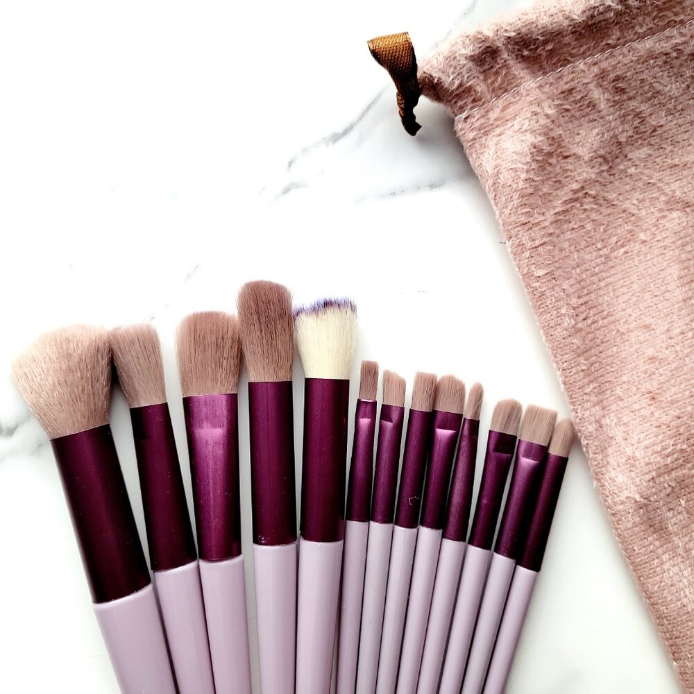 13pc Travel Makeup Brush Set - Minimalist Design with Portable Storage Bag - Picture 9 of 9